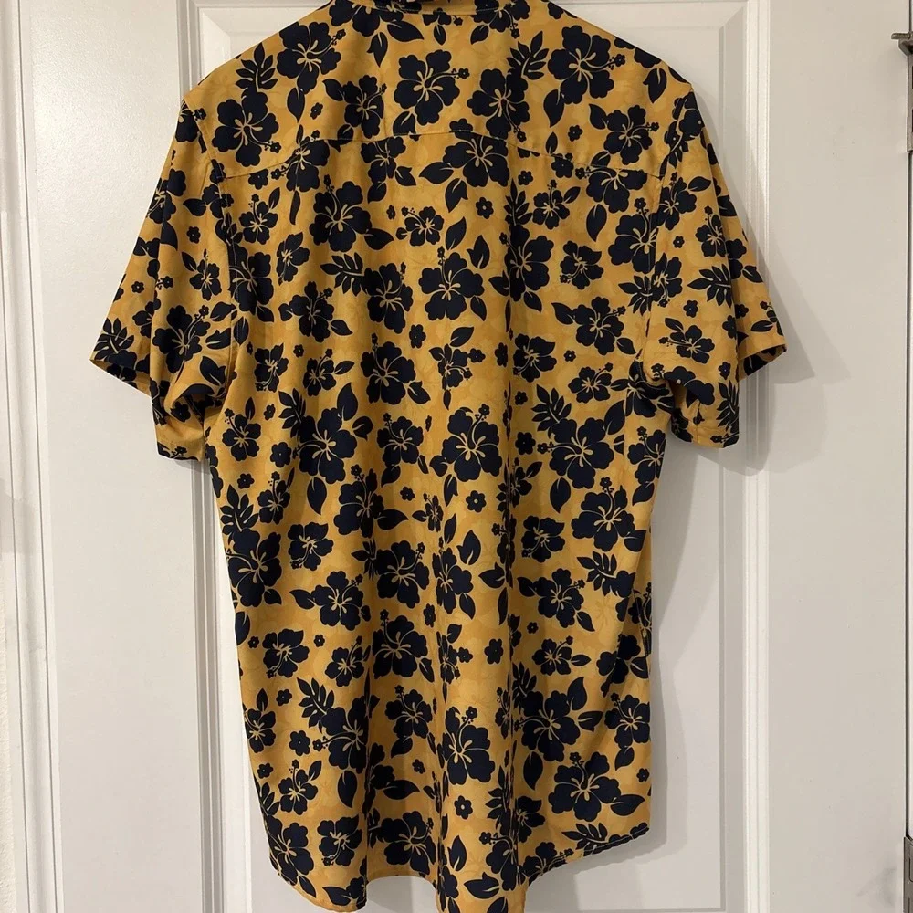 DIXXON Shirt Adult Mens Large Yellow Aloha Series Short Sleeve Hawaiian D lite - Picture 6 of 13